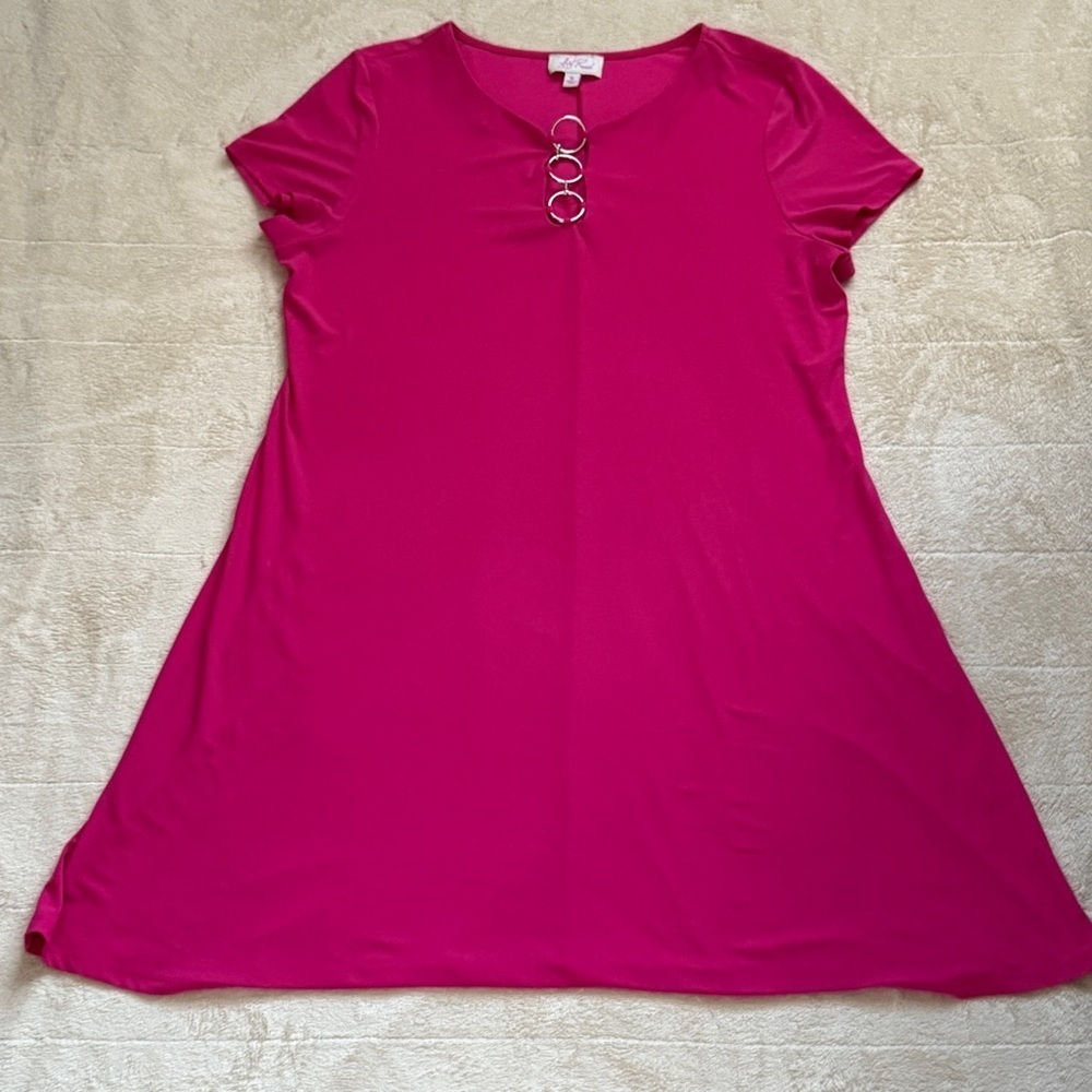 Ivy Road Women's Pink Short Sleeve Knee Length Shift Dress Size XL